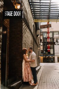 Theater district engagement photos