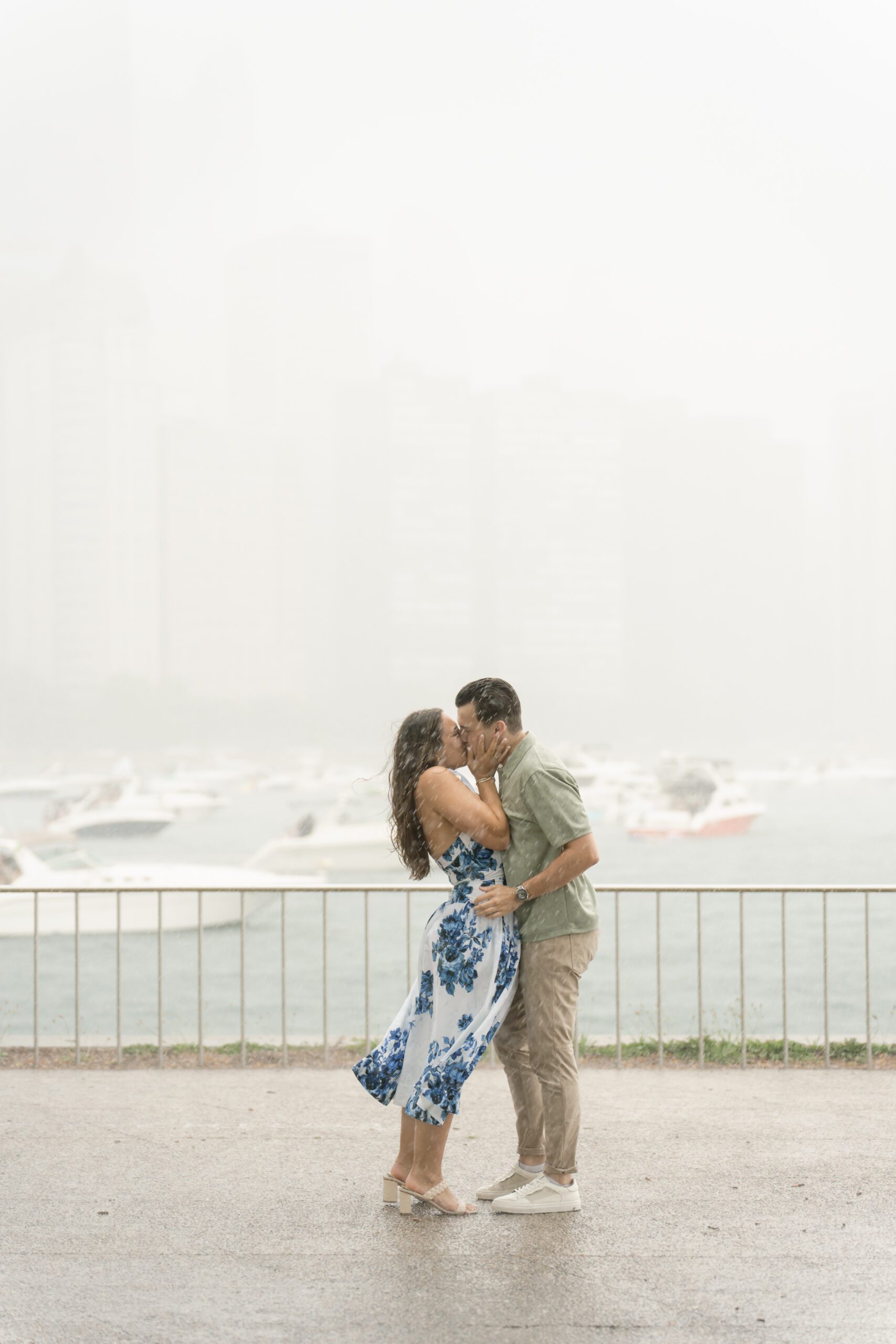 Engagement pictures in the rain