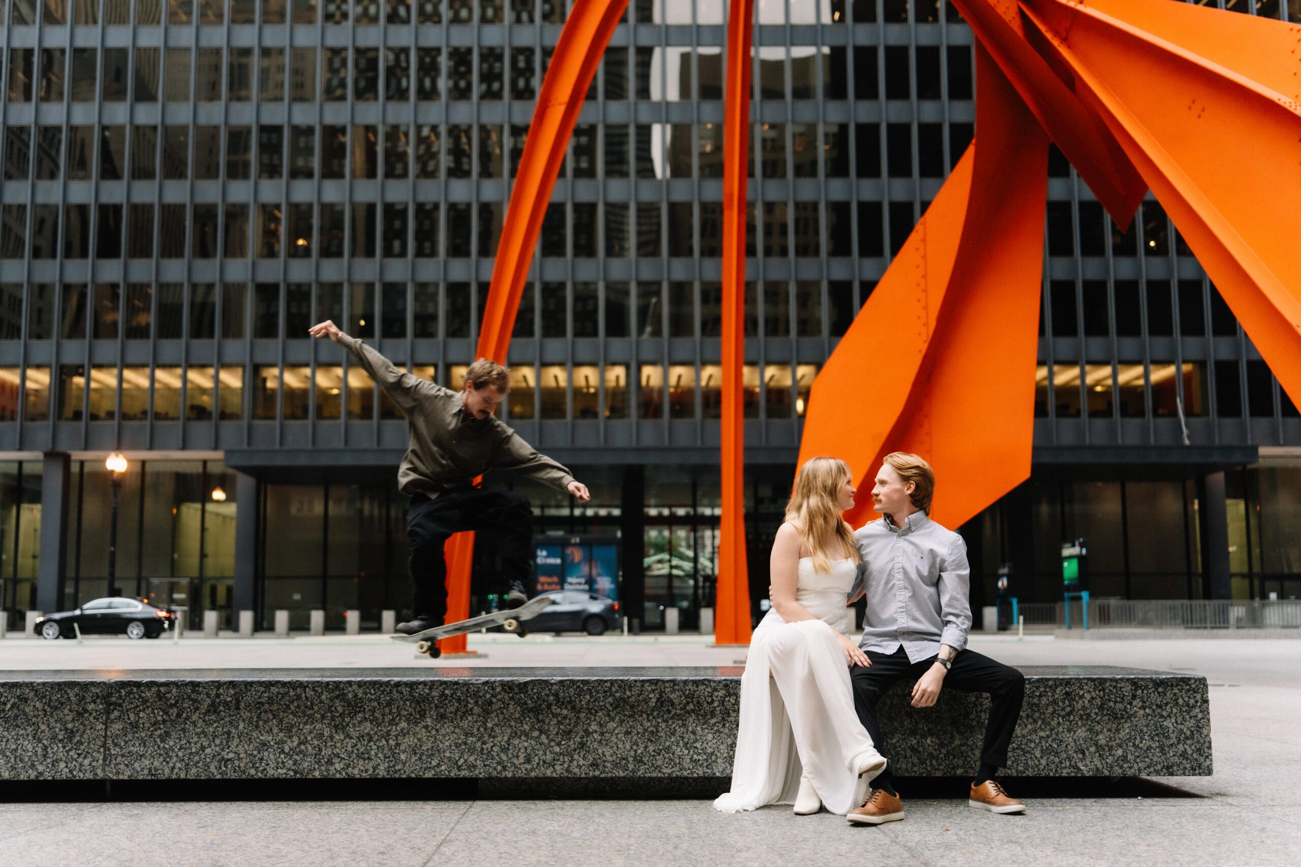 Chicago financial district engagement pictures